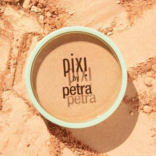 Pixi Glow-y Powder | Radiant Blush & Highlighter Duo | Silky, Light-Reflecting Radiance Powder | Adds Sheer Color & Glow | Peach-y Glow | 0.36 oz/10.21 g
