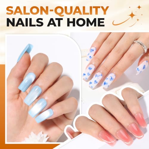 UNA GELLA Medium Square Nail Tips Kit 120Pcs with 15ml Glue - Variation: Medium Square Nail Kit