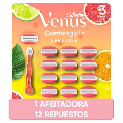 Gillette Venus Comfort Glide Sunny Citrus Women's Razor Plus 12 Blade Refills