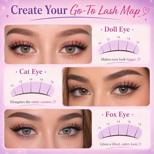 Lash Clusters Kit - 640 Pcs Eyelash Extensions 9-16mm with Tools
