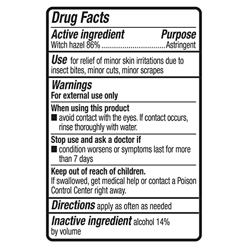 Amazon Basics Witch Hazel USP Astringent Unscented 16 Fl Oz - Oil Control & Skin Relief