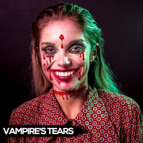 Bloody Halloween Face Gems, Self-Adhesive Red Rhinestone Stickers