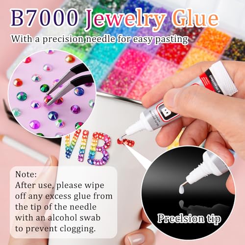 87000 Pcs 3mm Resin Jelly Rhinestones Kit with Glue - 40 Colors
