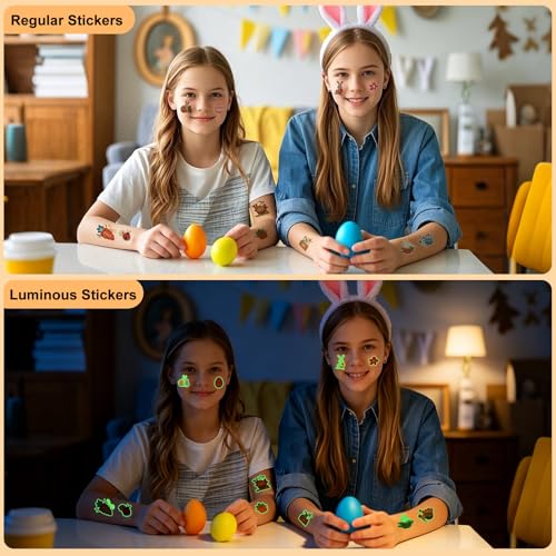 Easter Glow in the Dark Temporary Tattoos - 230 PCS