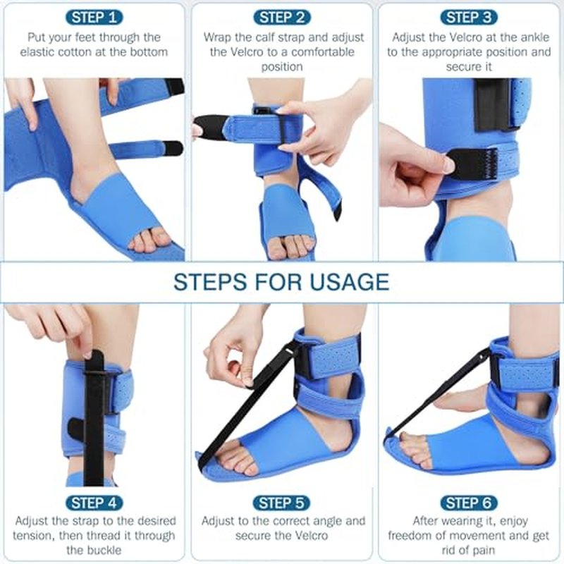 Plantar Fasciitis Night Splint with Adjustable Straps - Foot Pain Relief