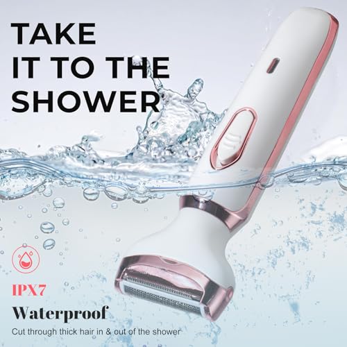 Oneleaf Electric Body Hair Trimmer for Men & Women ? Waterproof, Cordless, Low Noise, Rechargeable ? 3 Replacement Blades ? Painless Shaving for Beard, Bikini, Chest, Legs & More