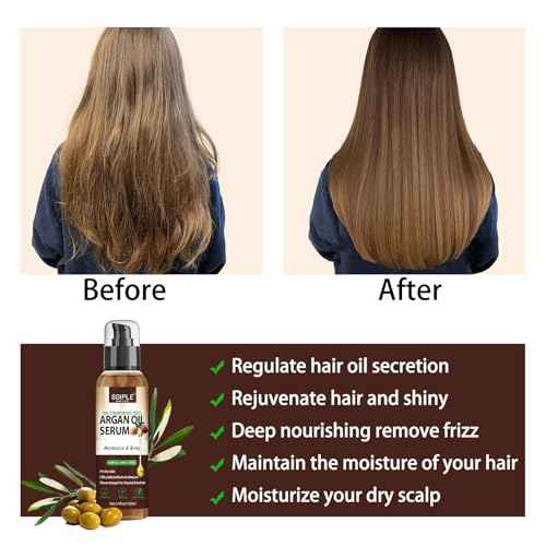 Argan Protein Hair Oil Serum Argan Oil Styling & Moisturizing Oil - Anti Frizz Control Nourishes & Repair Argan Oil for Dry Damaged Hair & Sclap Heat Protectant Serum for Shine Prevent Hair Burns