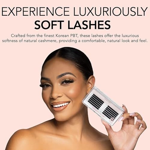 KIARA SKY LASH Cashmere Volume Lash Extensions | Premium Cashmere Lash Extensions | Soft Semi-matte natural finish | For Professional Eyelash Extensions Use Only | Black, (C-0.07-9MM)