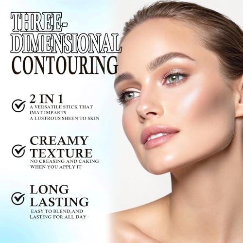 HOSAILY Dual Ended Contour & Highlighter Stick - Cool Toned, Long Lasting, 01
