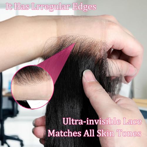 2x6 HD Lace Closure Body Wave Human Hair HD Transparent 18Inch 100% Brazilian Virgin Middle Part Pre Plucked With Baby Hair Natural Color 0.10Mm Ultra-Thin 2X6 HD Lace