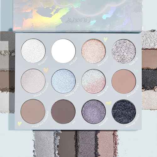 ColourPop Eyeshadow Palette - Eye Makeup Palette with Matte, Metallic, Matte Sparkle & Glitter Finishes - High-Pigment Eye Makeup with a Long-Wearing Formula - Cloud 9 (0.49 oz)
