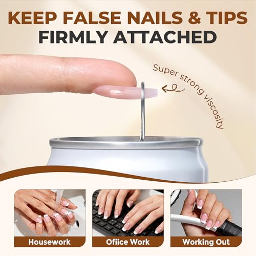 UNA GELLA Strong Nail Glue - 2x10ml Quick Drying Gel for Press-Ons