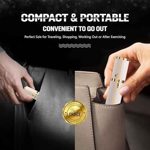 Portable Mini Refillable Atomizer, Cowhide Material, Travel Perfume Bottle Refillable-Your Travel and Business Necessities, 5ml (White)