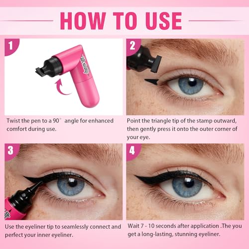 Winged Eyeliner Stamp Pen - Dual-Ended Waterproof Liquid Eyeliner