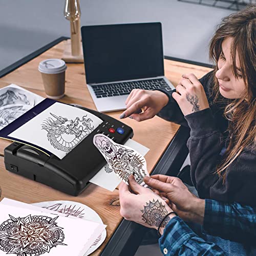 Tattoo Stencil Transfer Copier Printer with 20PCS Stencil Sheets Tattoo Stencil Printer for Men and Women, Tattoo Supplies