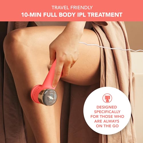 Travel-Friendly IPL Hair Removal Device - Peach 2 Go Coral - Painless Body & Face Treatment
