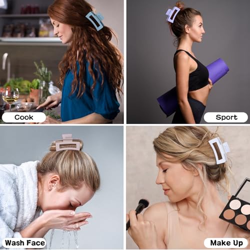 12 Piece Medium Hair Clips 3.5 Inch Square Claw Clips