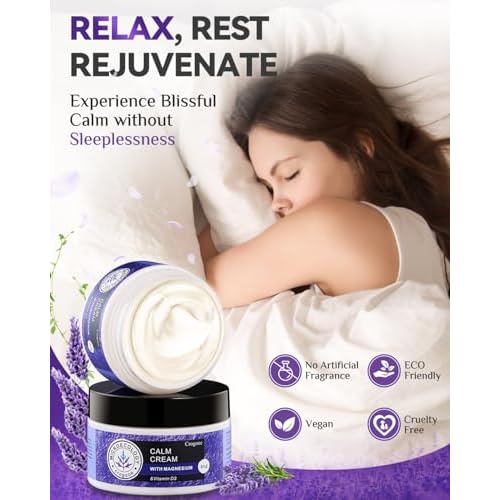 2025 Updated Magnesium Cream for Sleep: Nighttime Magnesium Lotion, Deep Hydration, Skin Care for Kid, Men, Women (Lavender)£¬2PC
