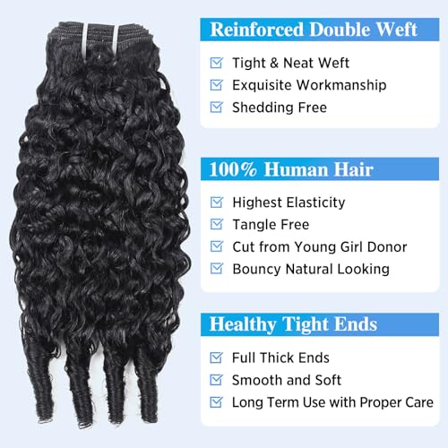 EMOL Burmese Curly Human Hair 3 Bundles 12 Inch 3C4A