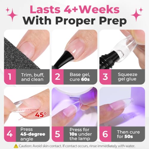UNA GELLA Solid Gel Nail Glue - 25g, UV Lamp Cured, Strong Adhesive for Nail Tips