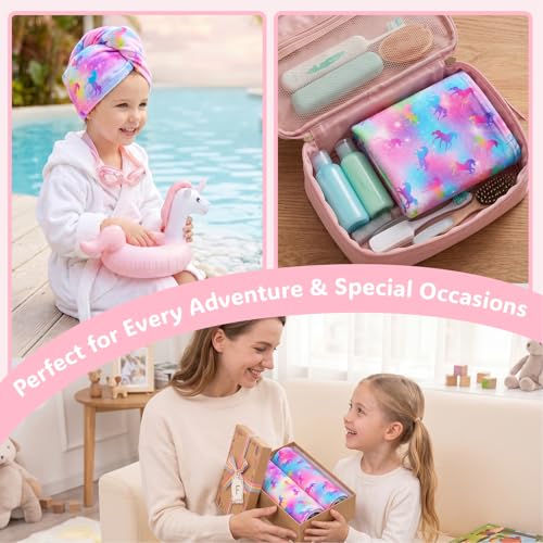 Basumee Microfiber Hair Towel Wrap for Kids, 2-Pack, Fast Drying