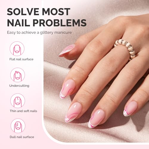 MelodySusie 7-in-1 Clear Builder Gel for Nails, 15ml Rubber Base Gel