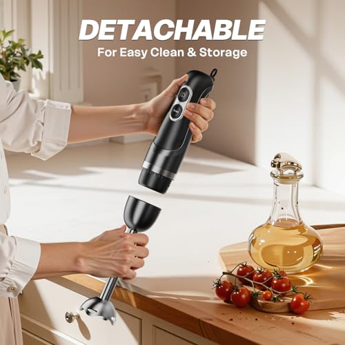 Turelar Immersion Blender Handheld with 2 Speed & Stainless Steel Blades