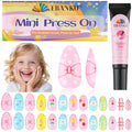 EBANKU 24pc Kids Press On Nails Set - Almond False Nails for Girls
