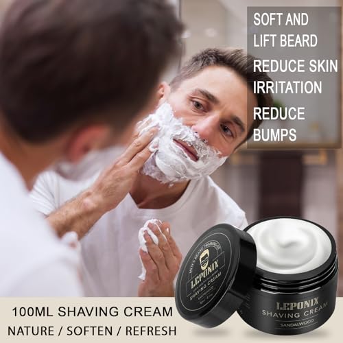 Mens Shaving Kit, The Ultimate Secret Santa Gift Set - Include Shaving Soap, Brush, Cream & Bowl ? Premium Aftershave Christmas Gift Set for Him, Husband, Boyfriend ? Ideal Grooming Essentials