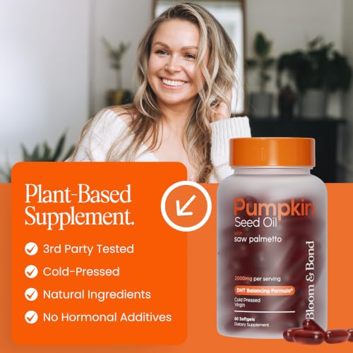 Bloom & Bond Pumpkin Seed Oil with Saw Palmetto Softgels 2000mg for Women - 1 Pack
