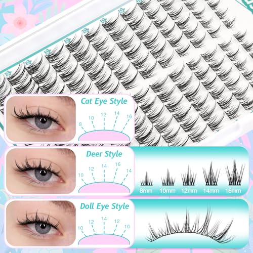 Manga Lash Clusters Kit 8-16mm C Curl with Bond, Seal & Remover