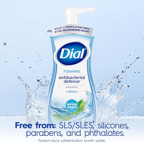 Dial Antibacterial Foaming Hand Soap with Aloe, 7.5 Fl Oz (Pack of 6)