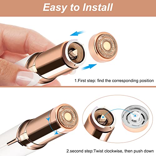 acial Hair Remover Replacement Heads Generation 2, Double Halo Replacement Heads for Finishing Touch Facial Hair Removal for Women, 18K Gold-Plated Replacement Heads for Facial Hair Remover (6 PCS)