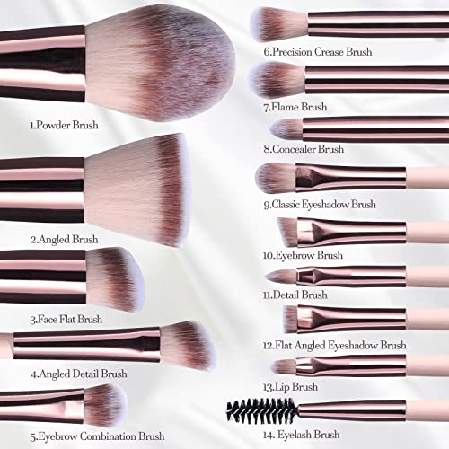 BS-MALL 14-Piece Makeup Brush Set with LED Mirror