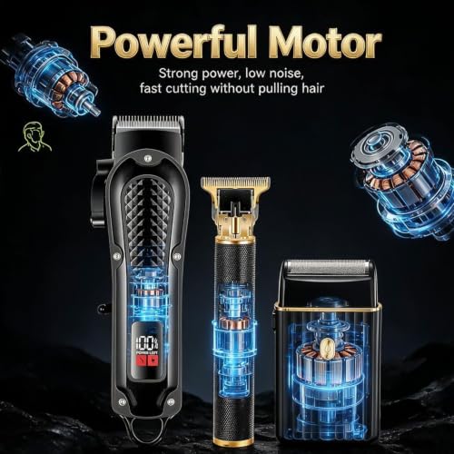 CBQ Professional Barber Kit: Hair Clippers, Trimmer & Shaver
