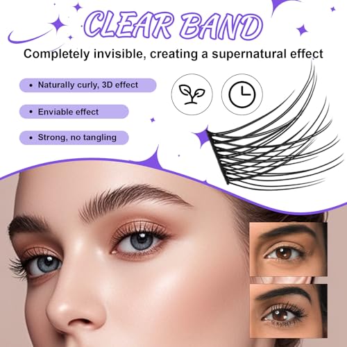 40D Lash Clusters Kit 280pcs - Eyelash Extensions with Glue & Tools