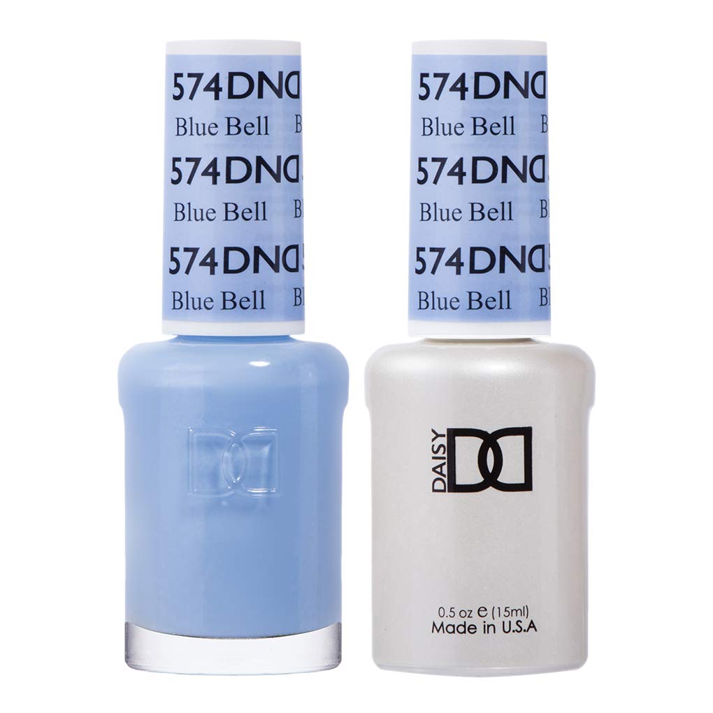 DND Gel Polish Set, Blue Collection, UV/LED Gel Polish and Air Dry Nail Lacquer, Matching Chip-Free Polish Duo, 574 Blue Bell, 0.5 Fl Oz