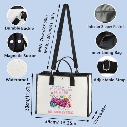 WZMPA Funny Knitting Cosmetic Bag Yarn Collector Gift What Part Don't You Understand Makeup Zipper Pouch Bag Knitter Merchandise (Don't Understand-TB)