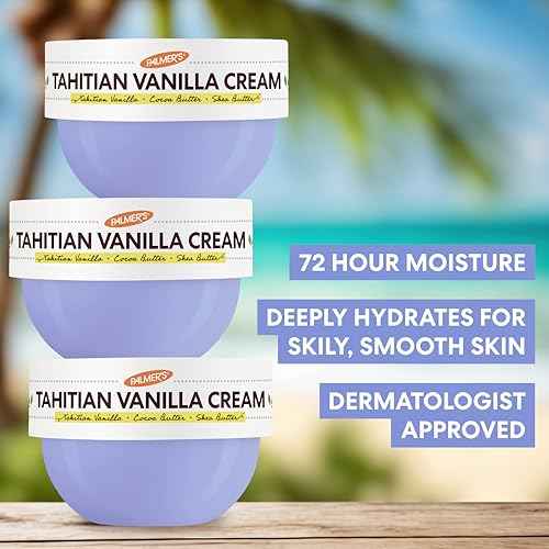Palmer's Cocoa Butter Formula Body Cream, Moisture Drenching Tahitian Vanilla, 8.8 Oz, 72Hr Hydration with Shea Butter & Vitamin E for Softer Skin, Protects & Soothes Dryness, Dermatologist Approved