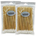 6-Inch Pointed Cotton Swabs with Bamboo Sticks, 200-Pack, Biodegradable Makeup & Cleaning Applicators
