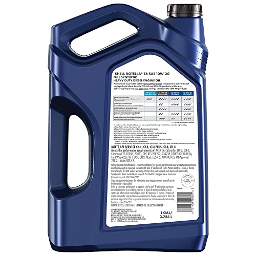 Shell Rotella T6 10W-30 Diesel Engine Oil, 1 Gallon