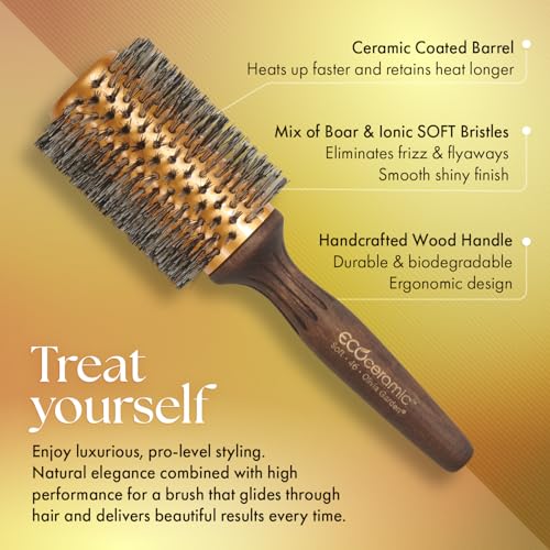 Olivia Garden EcoCeramic Soft Bristles Round Thermal Hair Brush (not electrical)