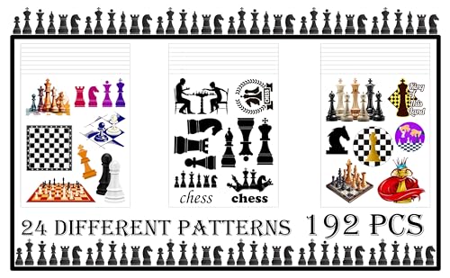 192 Pcs Chess Theme Temporary Tattoos Party Favors