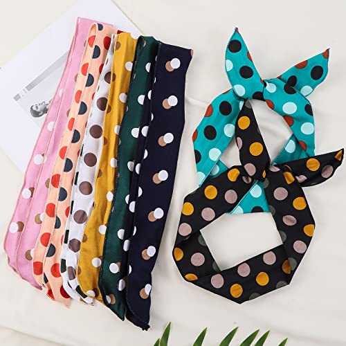 ONEYE Polka Dot Wire Headbands for Women - Pack of 8