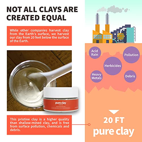 Pure Bentonite Mask, Aztec Indian Healing Clay Inspired Deep Pore Cleanser, Bentonite Food Grade Aztec Clay Mask Facial Treatment for Clarified, Balanced, Healthy Looking Skin
