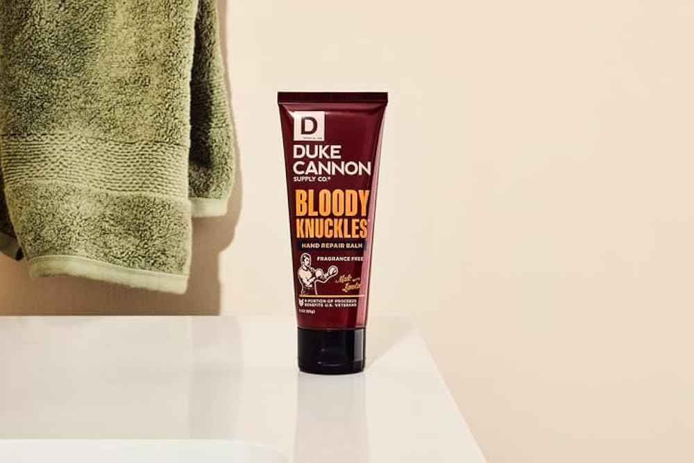 Duke Cannon Bloody Knuckles Hand Repair Balm - Travel Size Tube, 3 oz, Unscented, Non-Greasy Moisturizer for Dry, Cracked Hands (4 Pack)