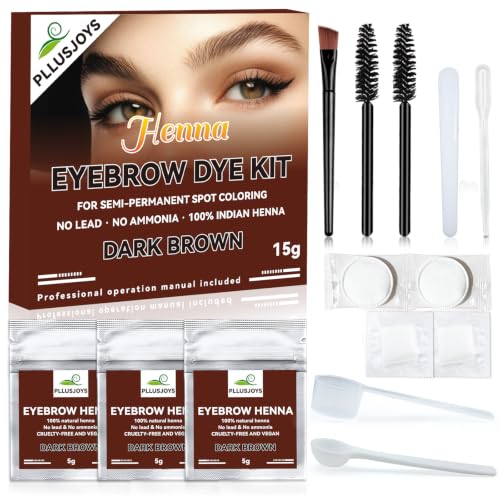 Henna Eyebrow Tint Kit - Natural Dark Brown Brow Dye
