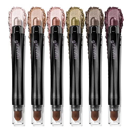 LUXAZA PRO 6-Piece Cream Eyeshadow Stick Set with Brush