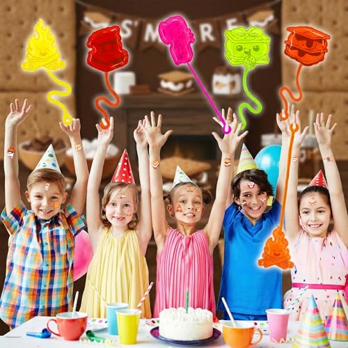 48 PC S'mores Party Favors for Kids – Stick Hands & Tattoos