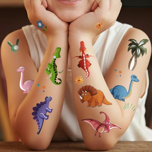 Dinosaur Temporary Tattoos for Kids – 60 Pack